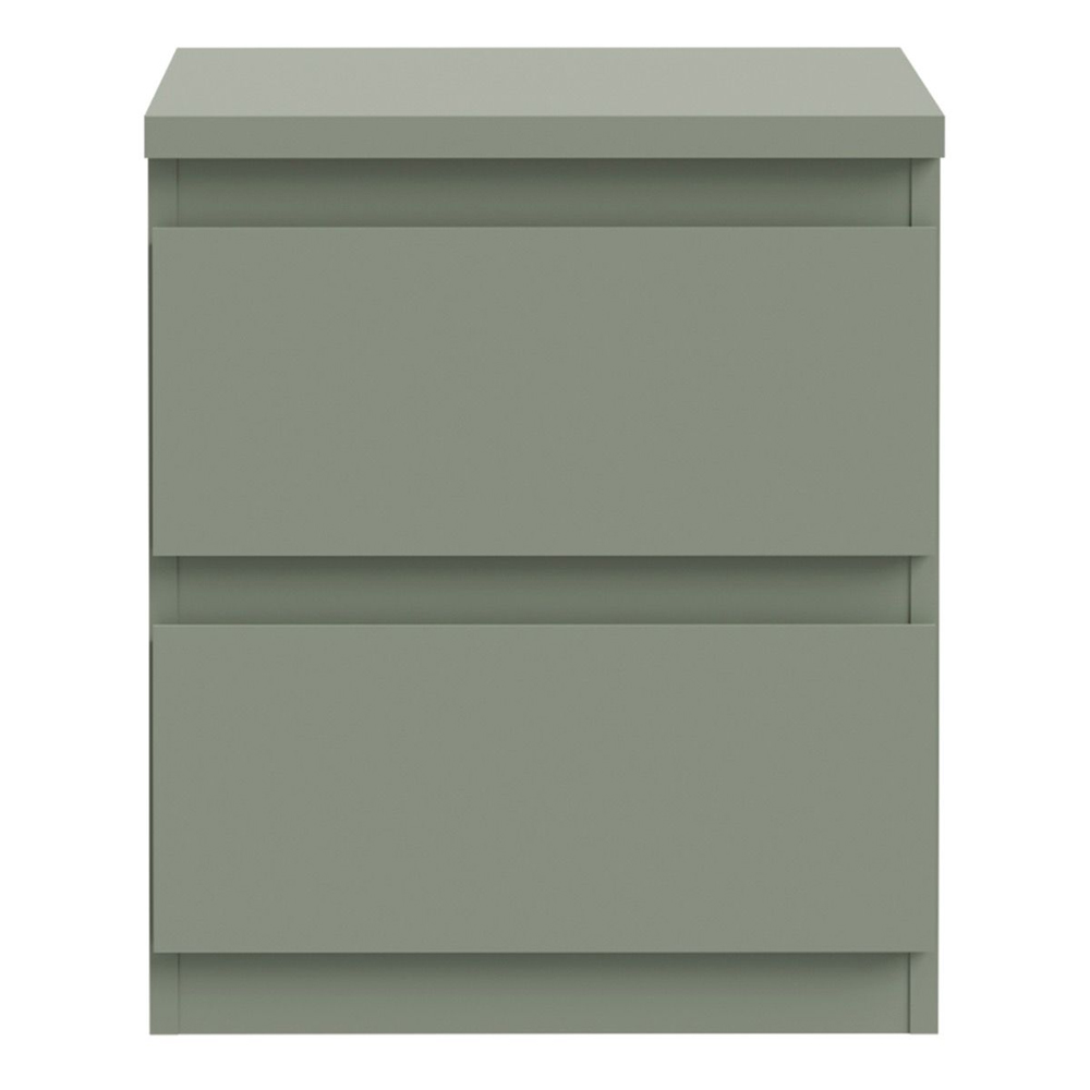 Eronis Wooden Bedside Cabinet with 2 Drawers in Sage Green