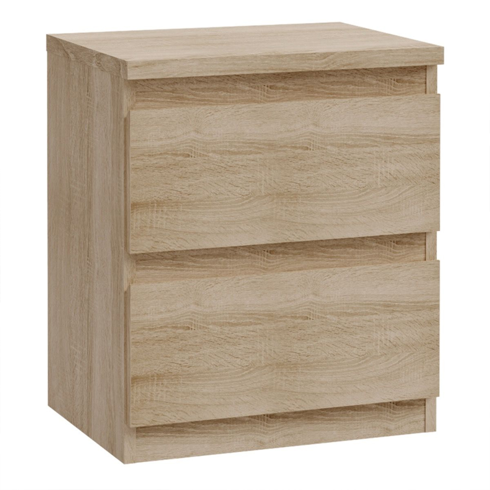 Eronis Wooden Bedside Cabinet with 2 Drawers in Sonoma Oak