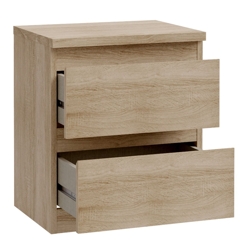 Eronis Wooden Bedside Cabinet with 2 Drawers in Sonoma Oak
