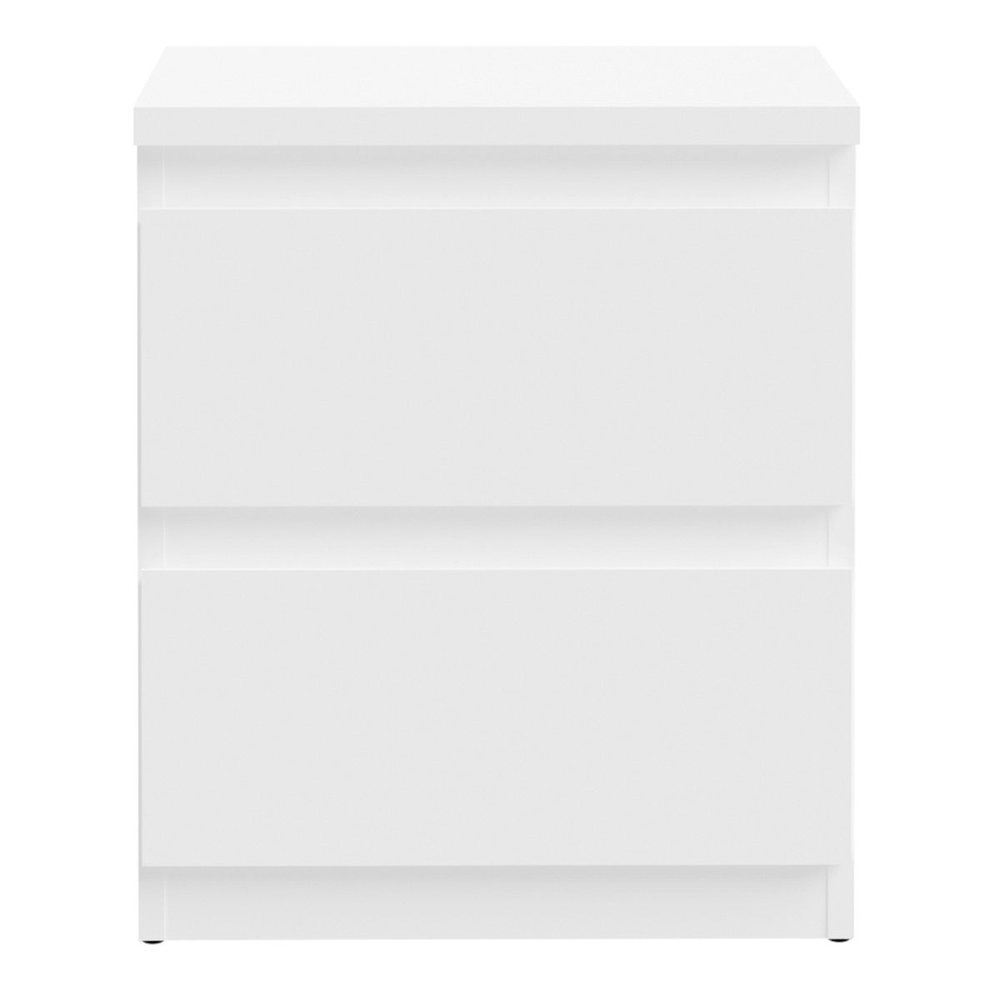 Eronis Wooden Bedside Cabinet with 2 Drawers in White