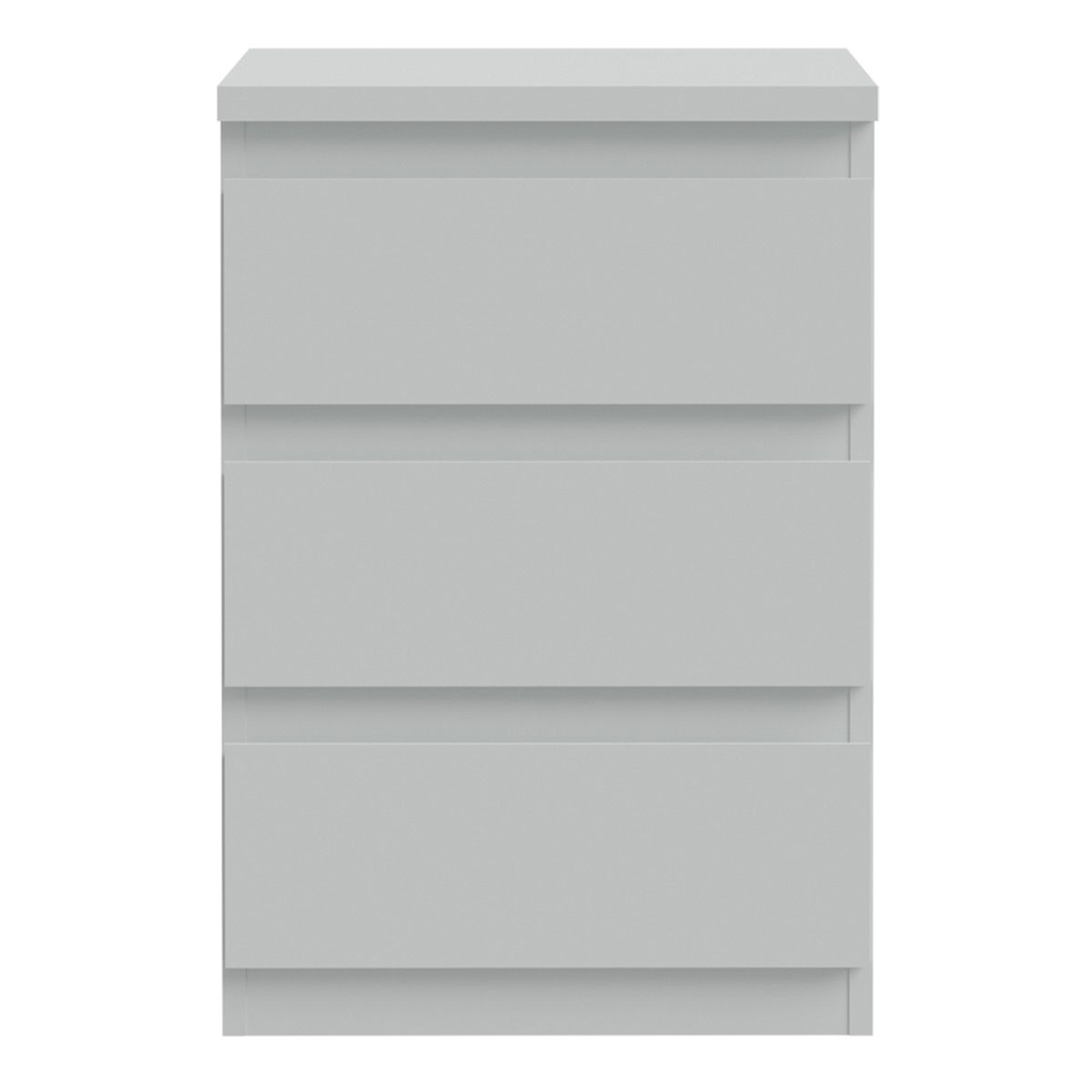 Eronis Wooden Bedside Cabinet with 3 Drawers in Light Grey