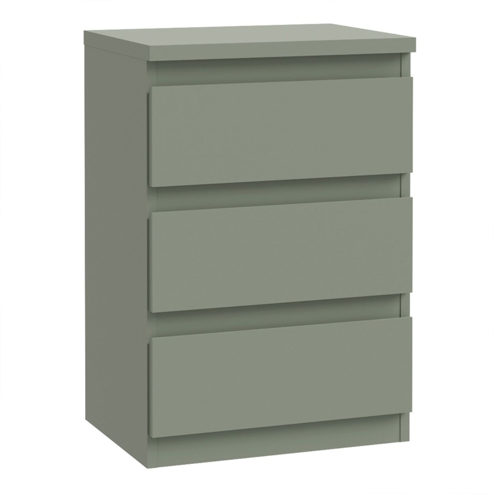 Eronis Wooden Bedside Cabinet with 3 Drawers in Sage Green