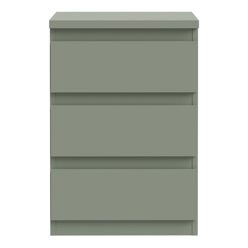 Eronis Wooden Bedside Cabinet with 3 Drawers in Sage Green