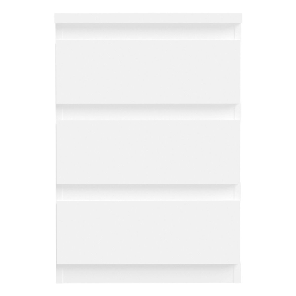 Eronis Wooden Bedside Cabinet with 3 Drawers in White