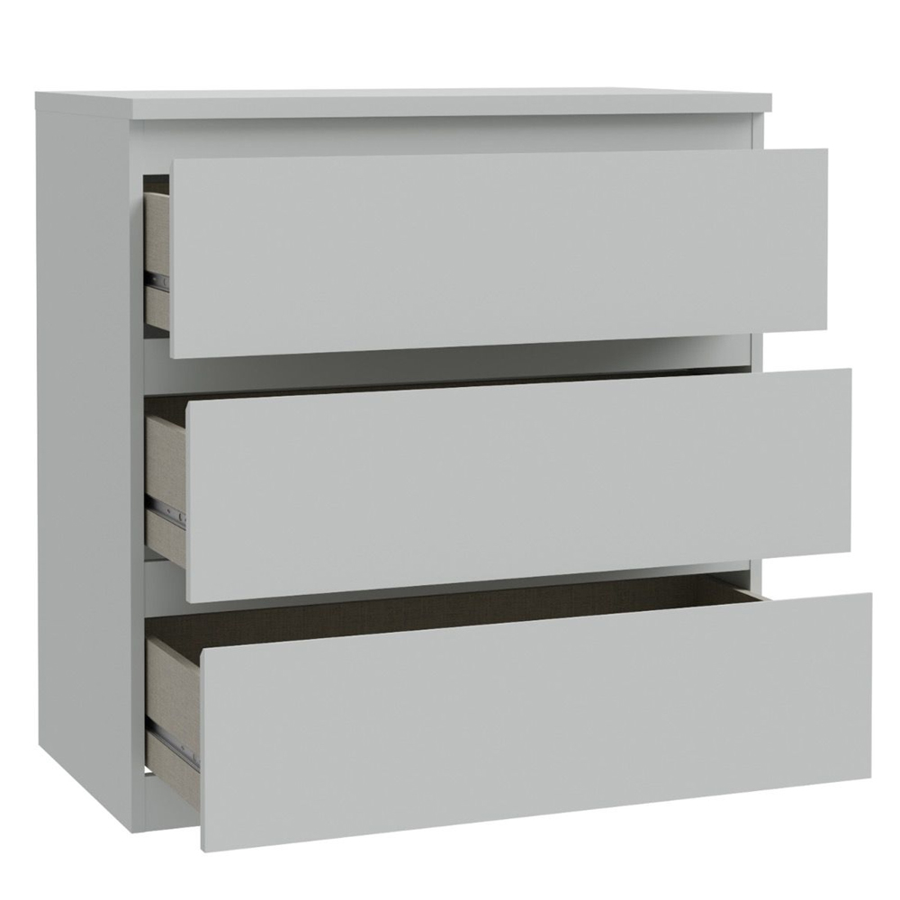 Eronis Wooden Chest Of 3 Drawers in Light Grey