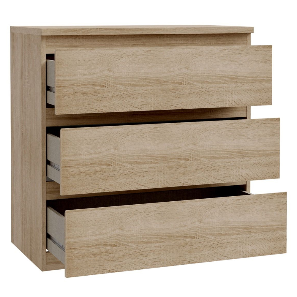 Eronis Wooden Chest Of 3 Drawers in Sonoma Oak