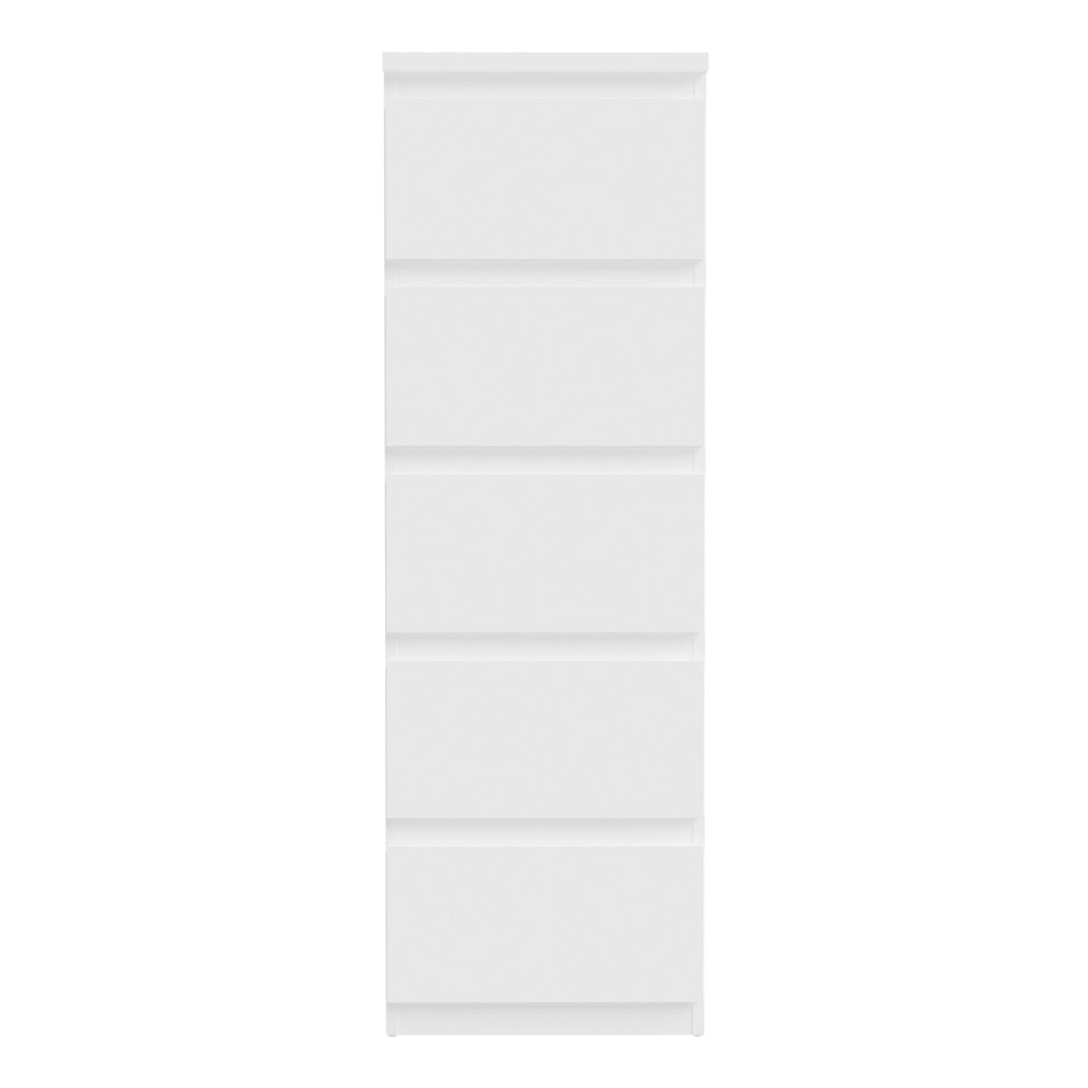 Eronis Tall Wooden Chest Of 5 Drawers in White