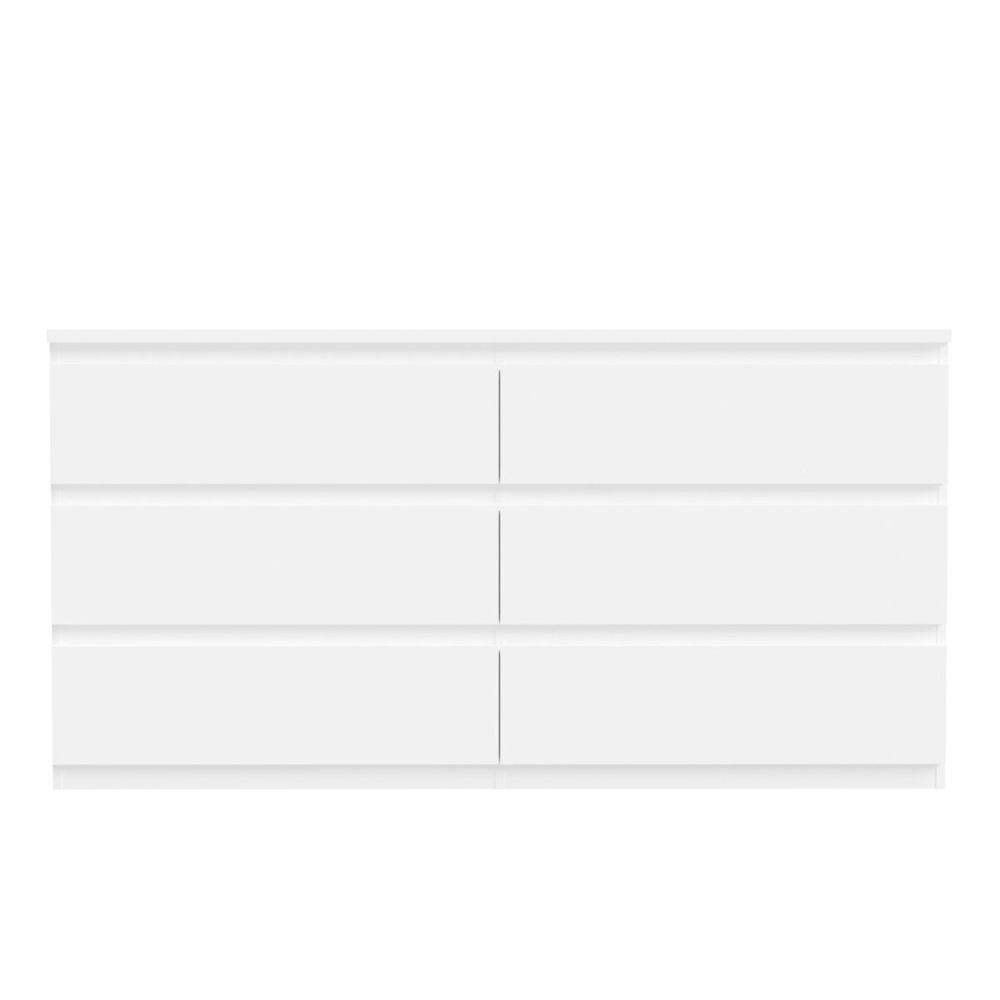 Eronis Wide Wooden Chest Of 6 Drawers in White