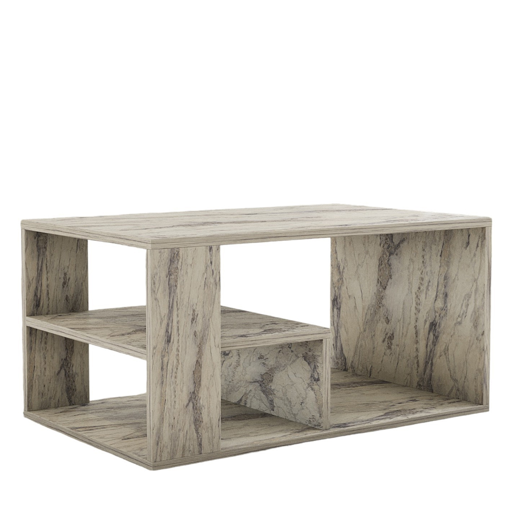 Eros Rectangular Wooden Coffee Table in Freesia Marble Effect