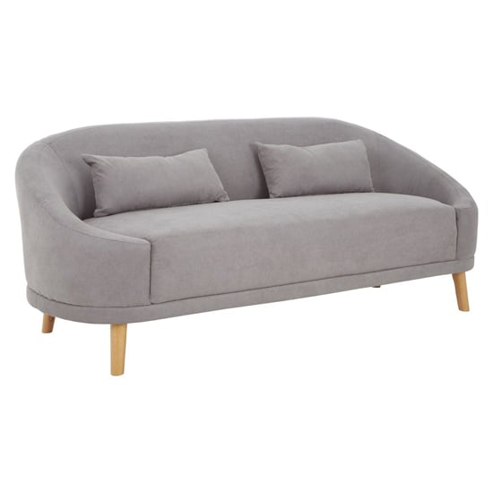 Photo of Errai upholstered linen fabric 3 seater sofa in grey