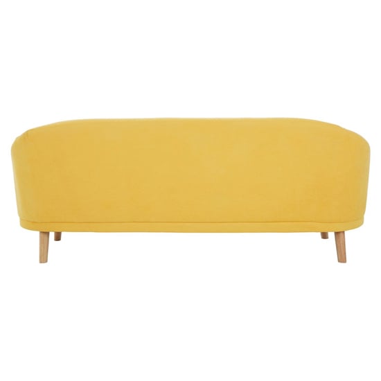 Errai Upholstered Linen Fabric 3 Seater Sofa In Yellow