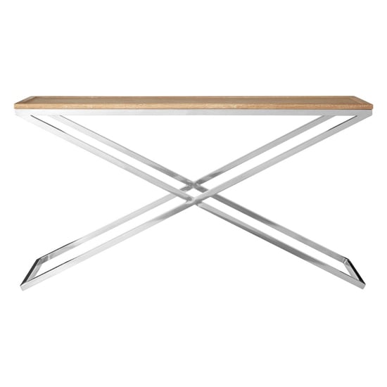 Errai Wooden Console Table With Steel Frame In Natural_2