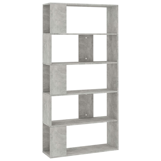 Errigal Wooden Bookcase And Room Divider In Concrete Effect