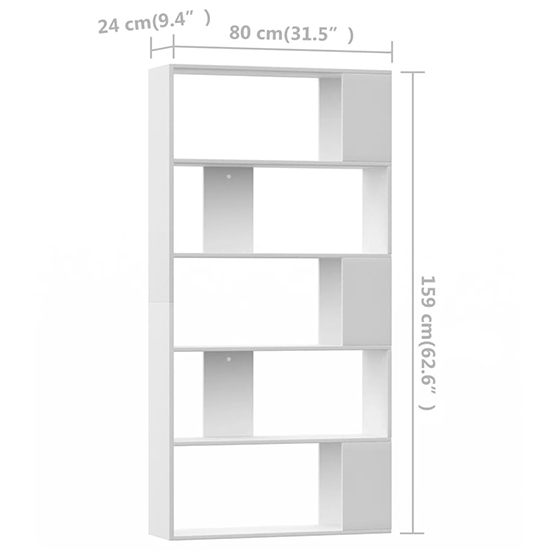 Errigal Wooden Bookcase And Room Divider In White
