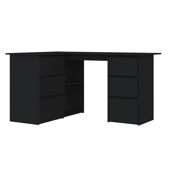 Errol Corner Wooden Computer Desk With 4 Drawers In Black_2