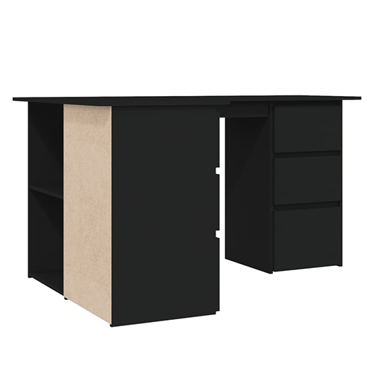 Errol Corner Wooden Computer Desk With 4 Drawers In Black_4
