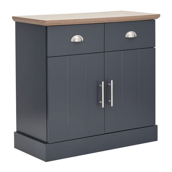 Kirkby Compact Wooden Sideboard With 2 Doors 2 Drawers In Blue _4