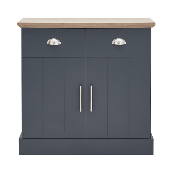 Kirkby Compact Wooden Sideboard With 2 Doors 2 Drawers In Blue _6