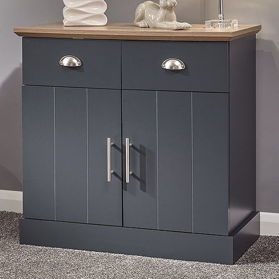 Kirkby Compact Wooden Sideboard With 2 Doors 2 Drawers In Blue _1