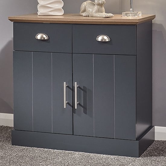 Product photograph of Kirkby Compact Wooden Sideboard With 2 Doors 2 Drawers In Blue from Furniture in Fashion