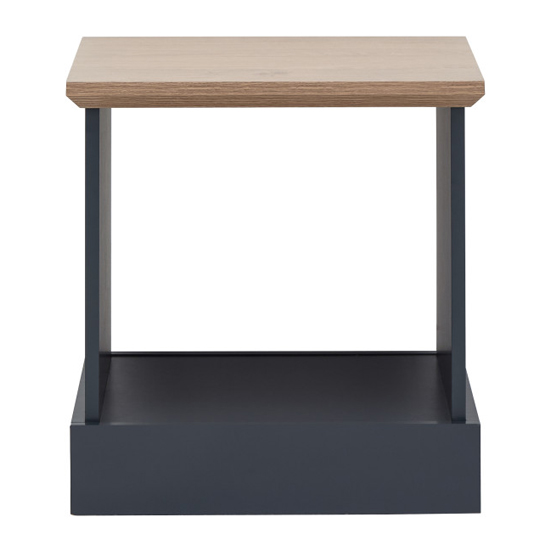 Kirkby Wooden Lamp Table In Slate Blue With Shelf_5