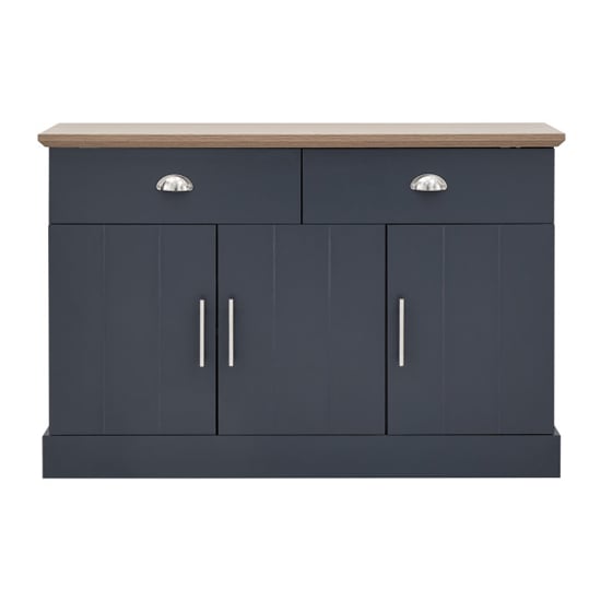 Kirkby Large Wooden Sideboard With 3 Doors 2 Drawers In Blue_6
