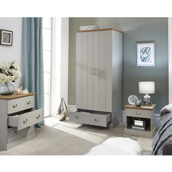 Kirkby Wooden 3Pc Bedroom Furniture Set In Grey_2