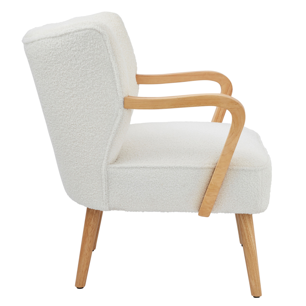 Escanaba Fabric Bedroom Chair With Wooden Frame - Cream