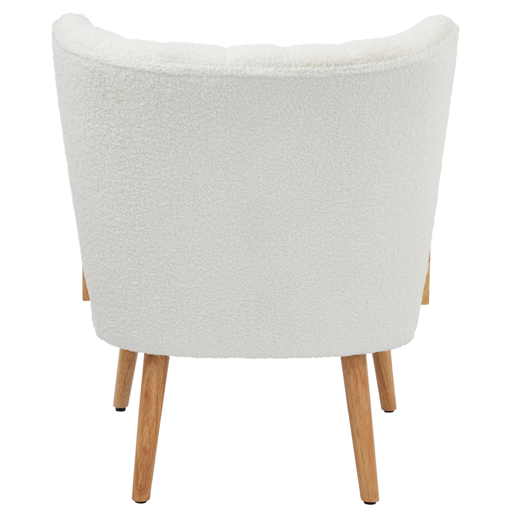 Escanaba Fabric Bedroom Chair With Wooden Frame - Cream