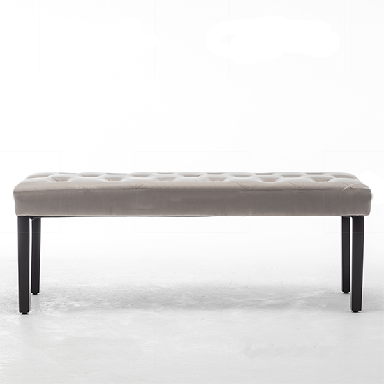 Escondido Velvet Dining Bench In Light Grey Furniture in Fashion