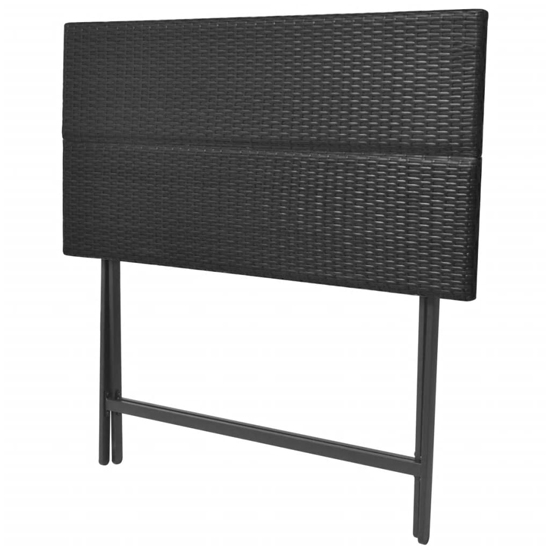 Esher Outdoor Rattan 7 Piece Folding Dining Set In Black
