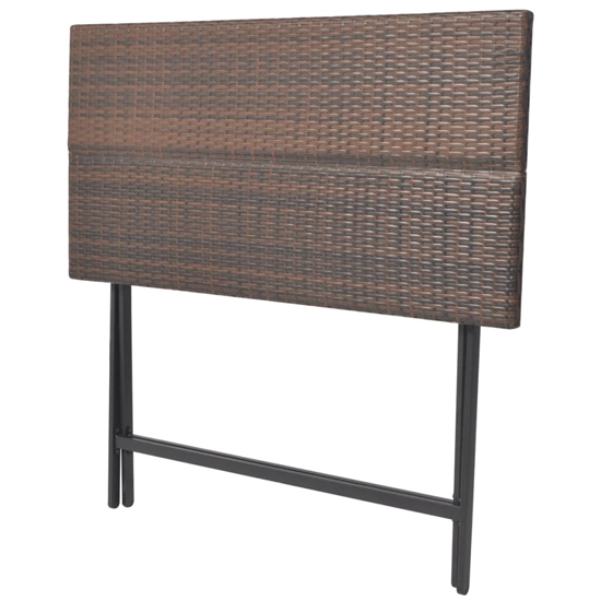 Esher Outdoor Rattan 7 Piece Folding Dining Set In Brown