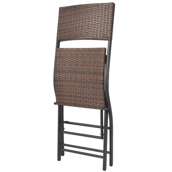 Esher Outdoor Rattan 7 Piece Folding Dining Set In Brown