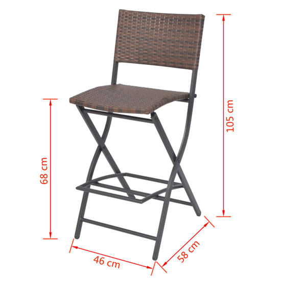Esher Outdoor Rattan 7 Piece Folding Dining Set In Brown