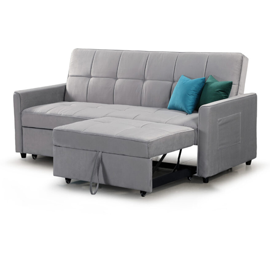 Eskridge Plush Fabric Sofa Bed In Grey_2