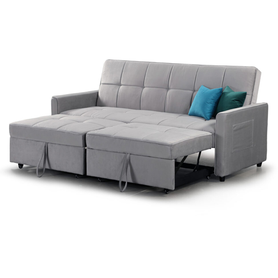 Eskridge Plush Fabric Sofa Bed In Grey_3