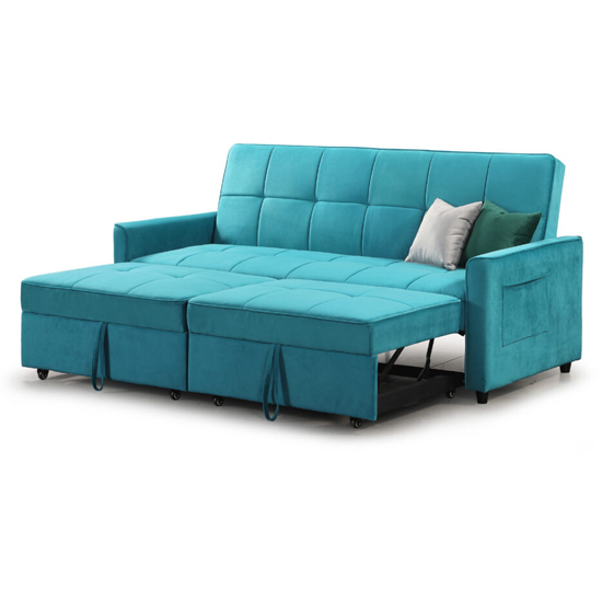 Eskridge Plush Fabric Sofa Bed In Teal_3