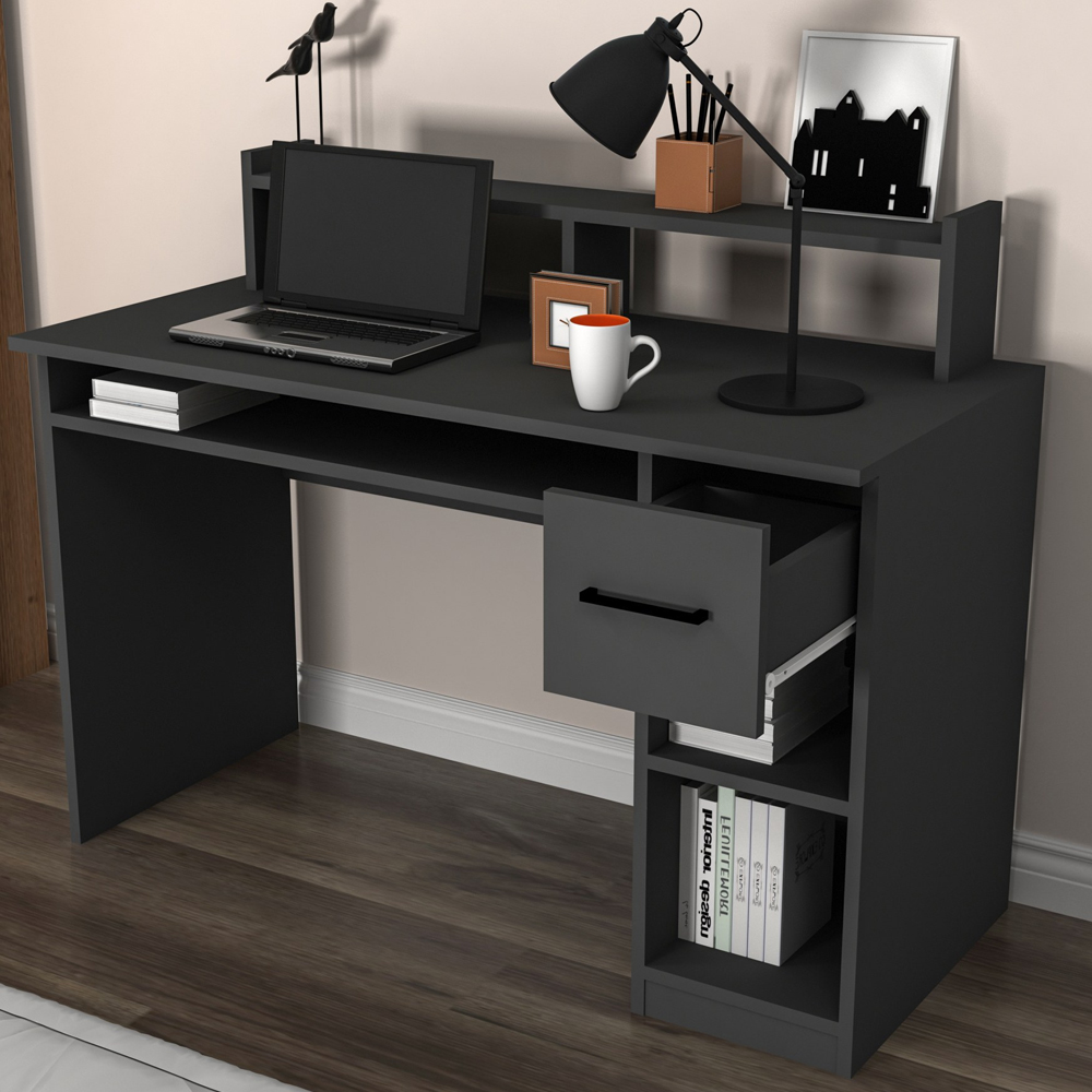 Eslem Wooden Computer Desk in Anthracite