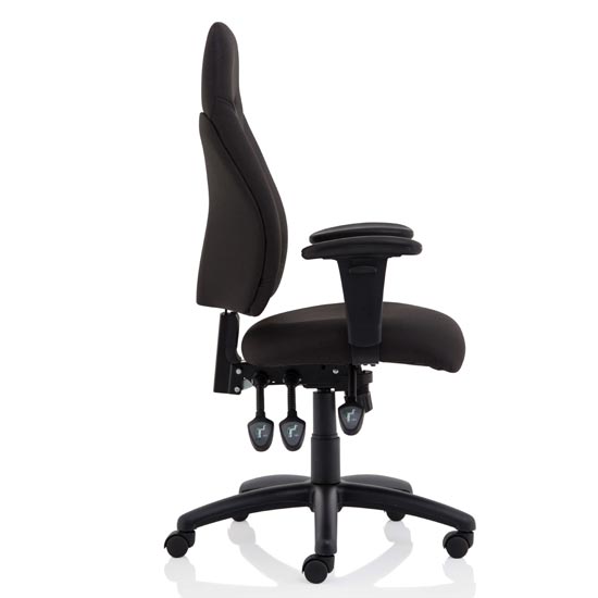 Esme Fabric Posture Office Chair In Black With Arms_2