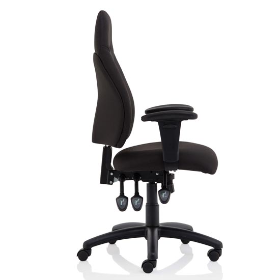 Esme Fabric Posture Office Chair In Black With Arms Furniture in Fashion