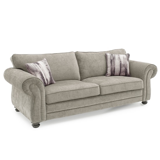 Esprit Fabric 3 Seater Sofa In Mink With Wooden Legs Furniture in Fashion