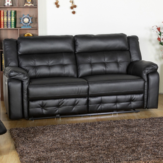 Read more about Essen electric leather recliner 3 seater sofa in black