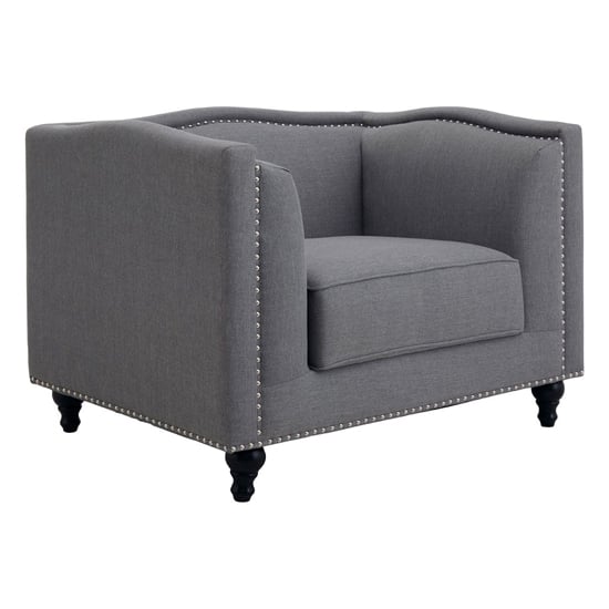 Essence Upholstered Fabric Armchair In Grey