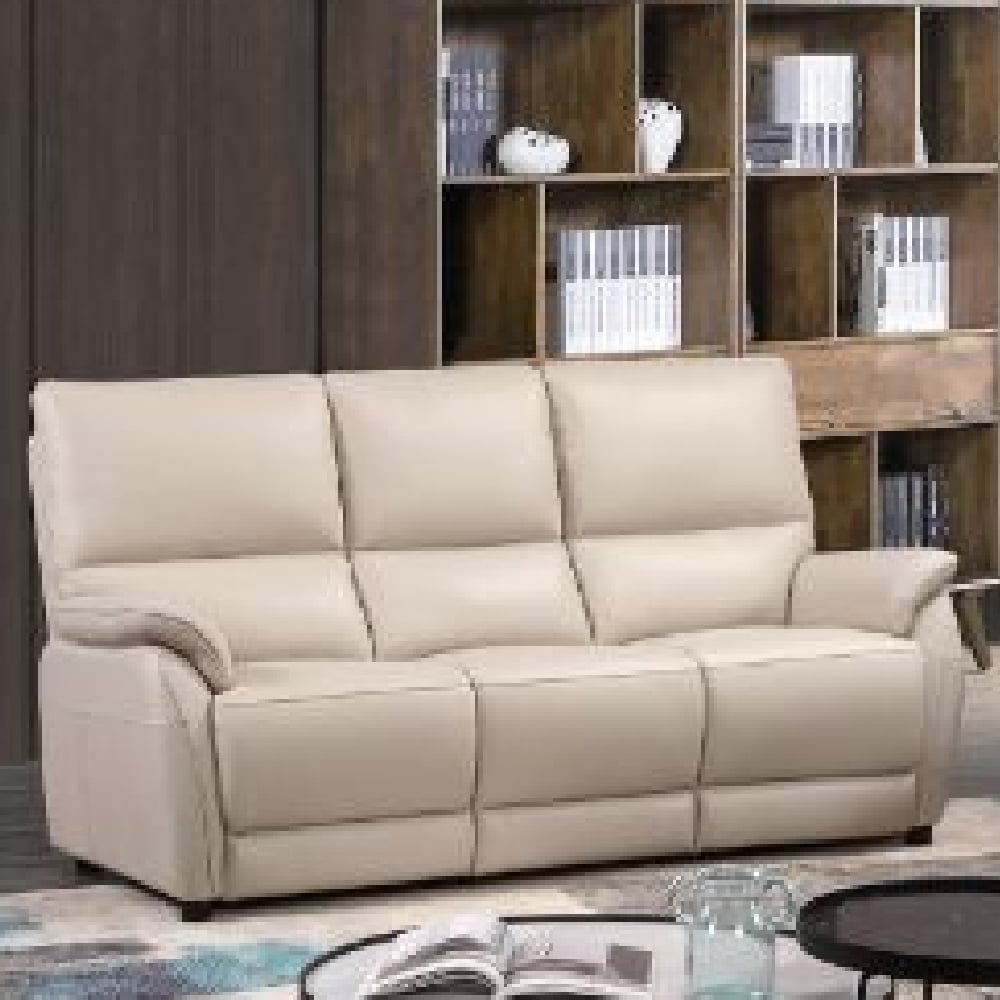 Read more about Essex faux leather 3 seater sofa in chalk