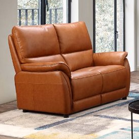 Essex Leather Electric Recliner 2 Seater Sofa In Tan_1