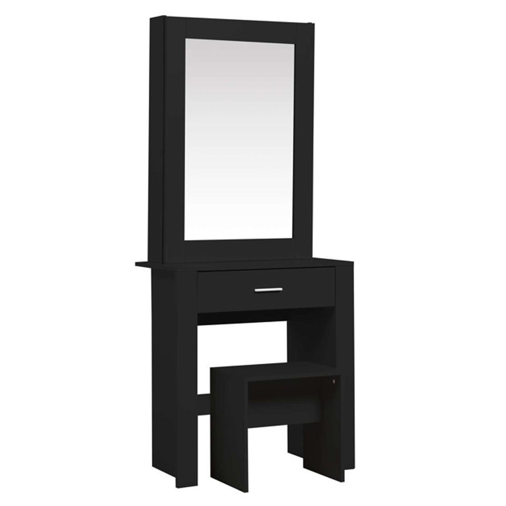 Essex Wooden Dressing Table Set In Black