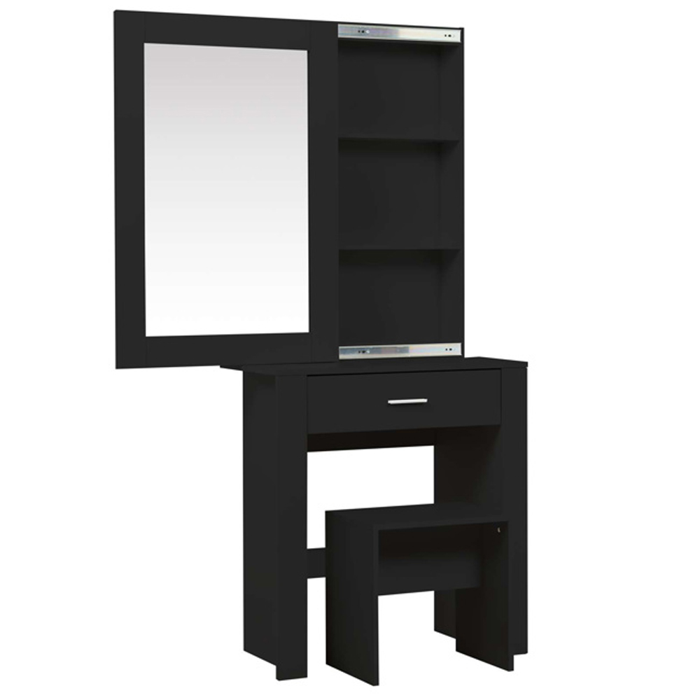 Essex Wooden Dressing Table Set In Black