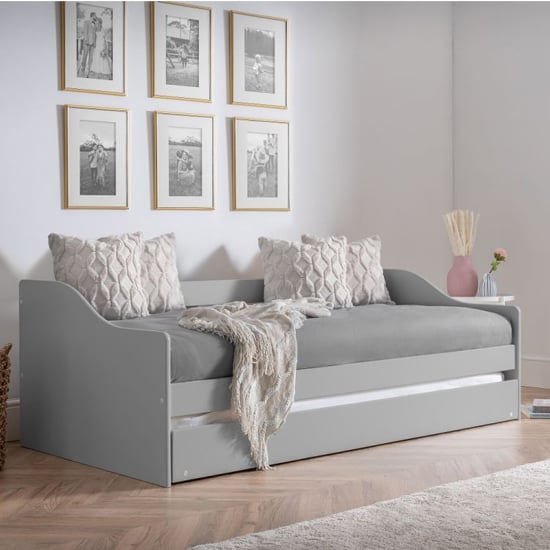 Esslingen Wooden Daybed With Guest Bed In Dove Grey