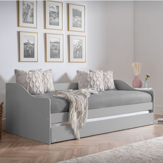 Photo of Esslingen wooden daybed with guest bed in dove grey