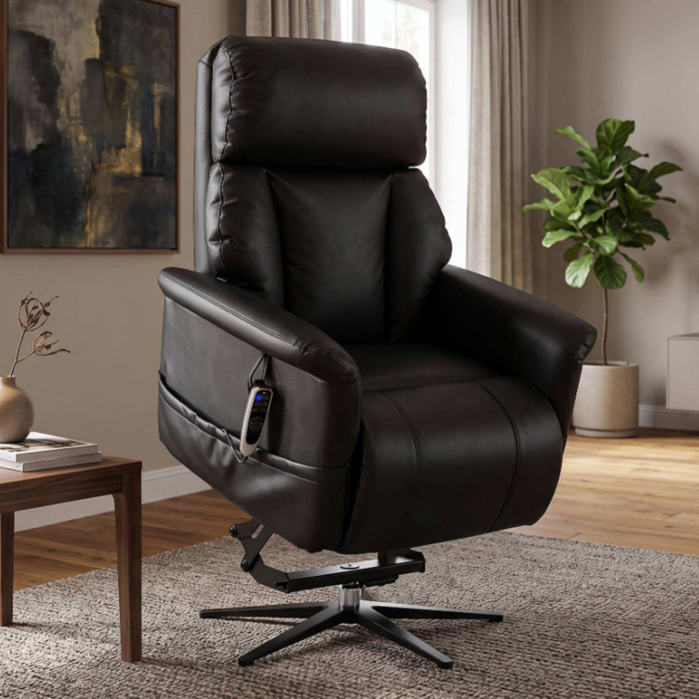 Estelle Leather Air Lift & Tilt Electric Recliner in Black